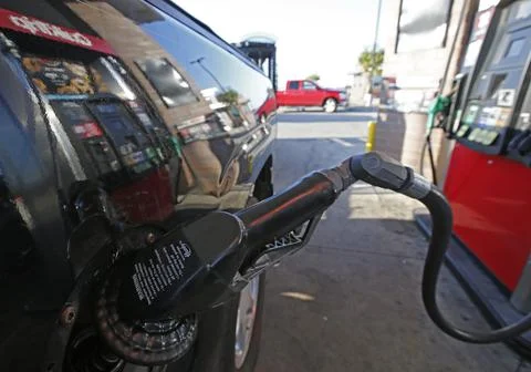 Gas prices decrease across the US state of Texas, Greenville, USA - 15 Aug 2019 Stock Photos