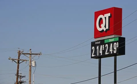 Gas prices decrease across the US state of Texas, Greenville, USA - 15 Aug 2019 Stock Photos