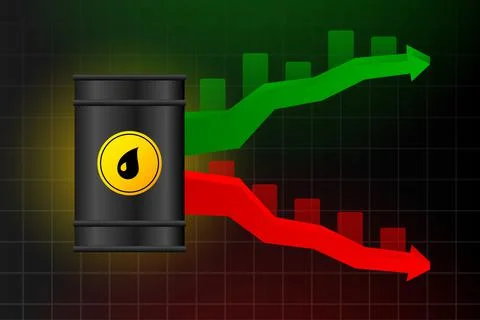 Gas prices going up and down. Fuel pump. Gas station. Vector illustration. Иллюстрация