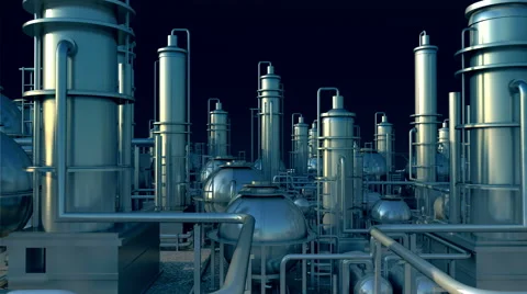 Gas processing complex Stock Footage 48679931