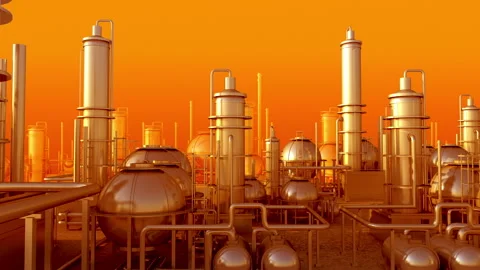 Gas processing complex Stock Footage 243509408