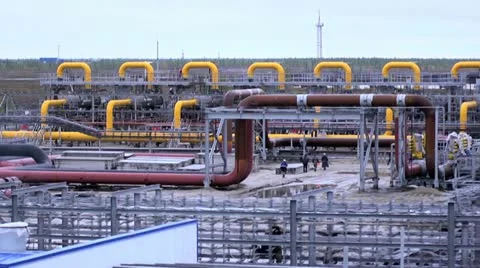 Gas Processing Plant Stock Footage 10836960