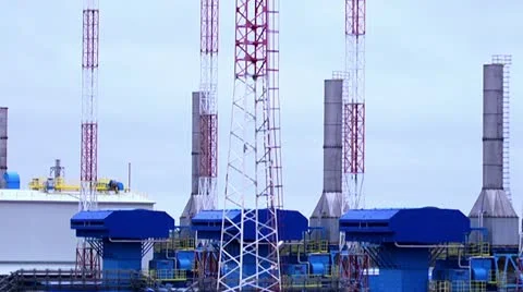 Gas Processing Plant Stock-Footage 10837021