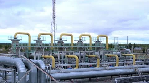 Gas Processing Plant Stock Footage 10870409