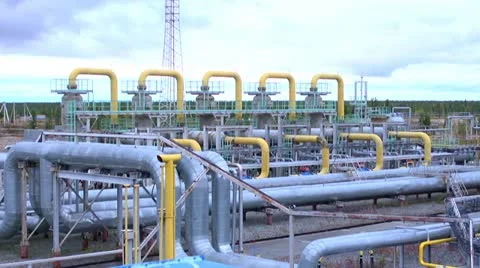 Gas Processing Plant Stock Footage 10870412