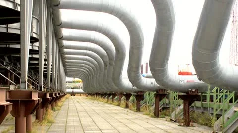 Gas Processing Plant Stock Footage 10872613