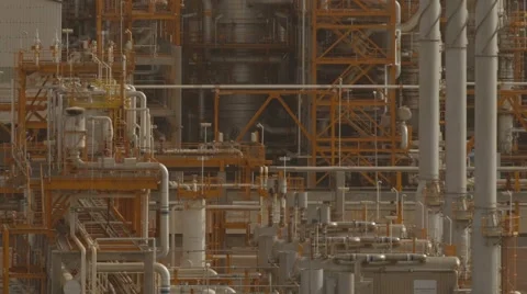 Gas Processing Plant With Pipe Line Stock Footage 63202453