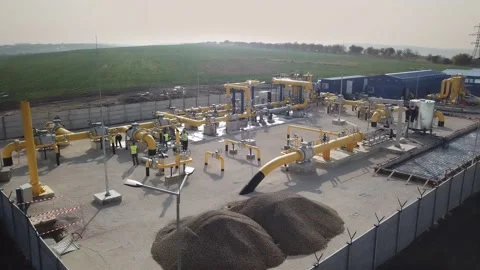 Gas processing platform used for transfer liquid condensate in oil and gas Stock Footage 166723176