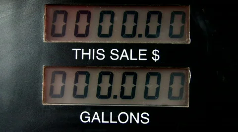 Gas pump to 75 dollars expense fuel M HD Stock Footage