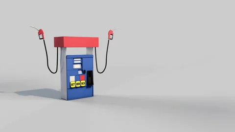 Gas Pump With Animated Handle and Copy Space Stock Footage 202098023