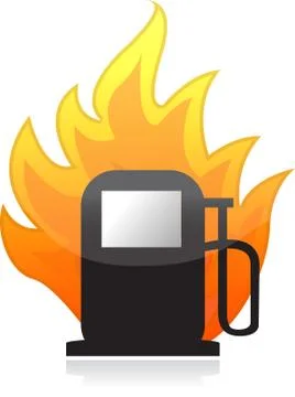 Gas pump on fire illustration design over white Stock Illustration