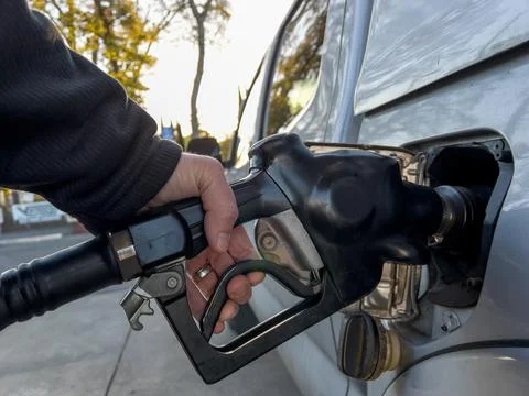 Gas Pump with hand Foto stock