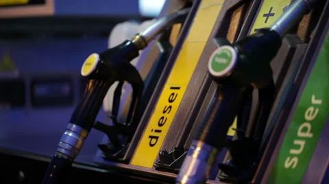 Gas pump nozzle at night Stock Footage 46168239