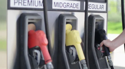 Gas Pump Nozzles Stock Footage 24184830