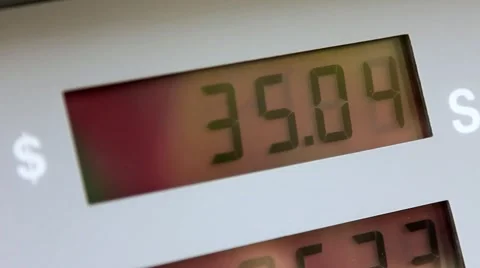 GAS PUMP PRICES CLOSE-UP Stock Footage 2171255