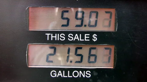 Gas pump sale to 91 dollars HD Stock Footage