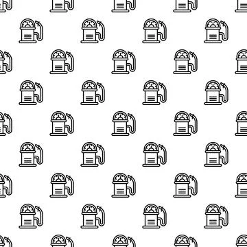 Gas pump seamless pattern background for fueling energy Stock Illustration
