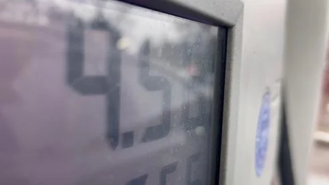 Gas Pump Ticker Counter numbers at gas station Stock Footage 303350552
