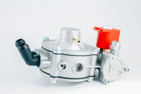Gas reducer of the car engine system. Stock Photos