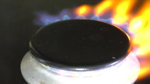 Gas ring ignition and burn Stock Footage 47393869