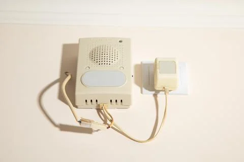 Gas security system. Detector on the wall Stock Photos