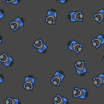 Gas sensor module vector seamless pattern Stock Illustration