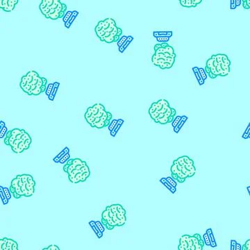 Gas sensor module vector seamless pattern Stock Illustration