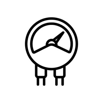 Gas speedometer icon vector outline illustration Illustrazione stock