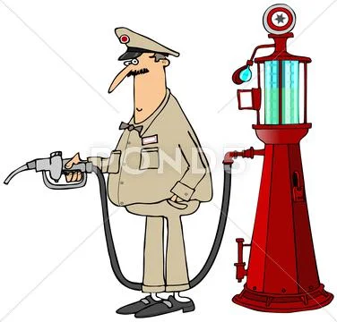 Gas station attendant Stock Illustration