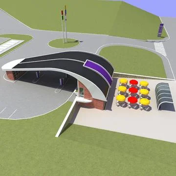 Gas station & Bar V2 3D Model