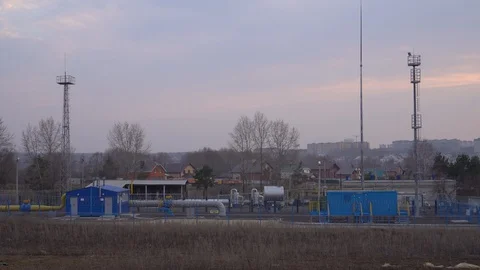 Gas station in the city. Stock Footage 128570646