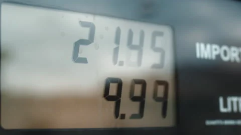 Gas station counter with prices that continue to rise in Italy Stock Footage 171790934