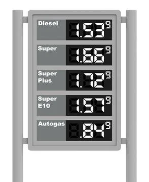 The gas station display Stock Illustration
