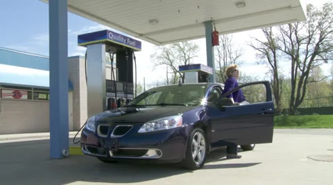 Gas Station Drive Up Stock Footage 24621210