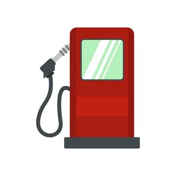 Gas station flat icon Stock Illustration