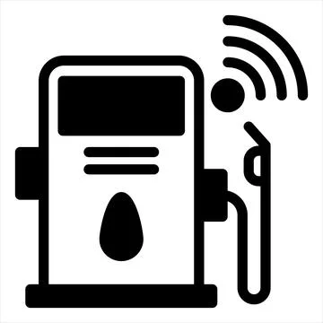 Gas station glyph icon vector illustration isolated on white background Stock Illustration