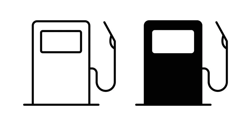 Gas station icon bundle for website design projects Stock Illustration