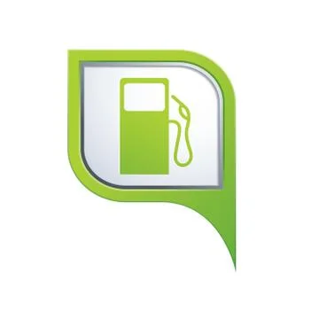 Gas station icon green pointer Stock Illustration