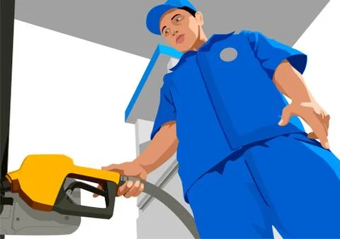 Gas Station Stock Illustration