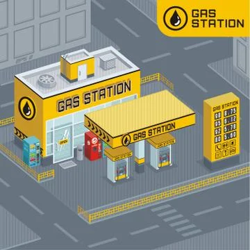 Gas station Stock Illustration