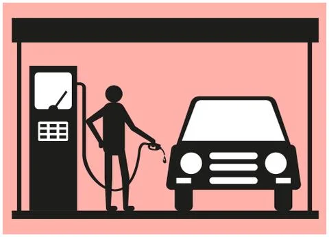 Gas station Stock Illustration