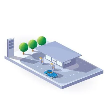 Gas station Stock Illustration