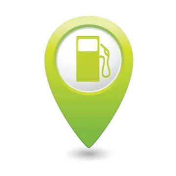 Gas station map pointer green Stock Illustration