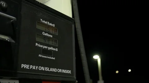 Gas Station Meter Rising Stock Footage 74767237