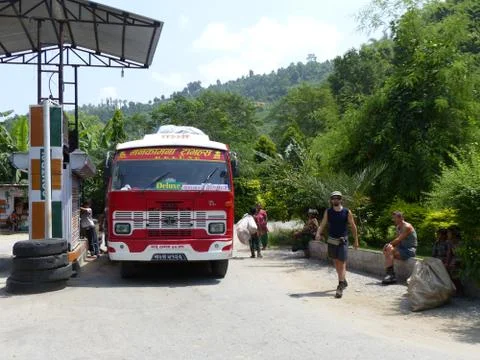 Gas station in Nepal Foto stock