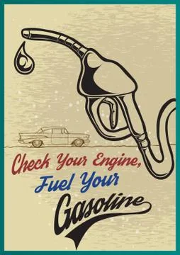 Gas Station Poster Illustrazione stock