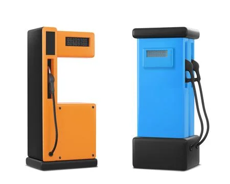 Gas station pumps set Illustration