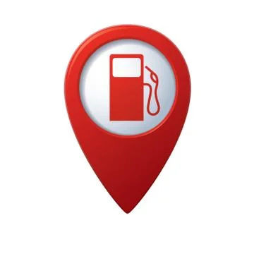Gas station red map pointer Stock Illustration