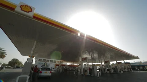 Gas Station Shell With Mini-Mart Stock Footage 62080464