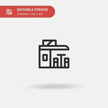 Gas Station Simple vector icon. Illustration symbol design template for web m Stock Illustration